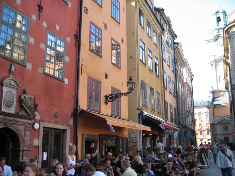 Mannlíf í Gamla Stan í Stokkhólmi